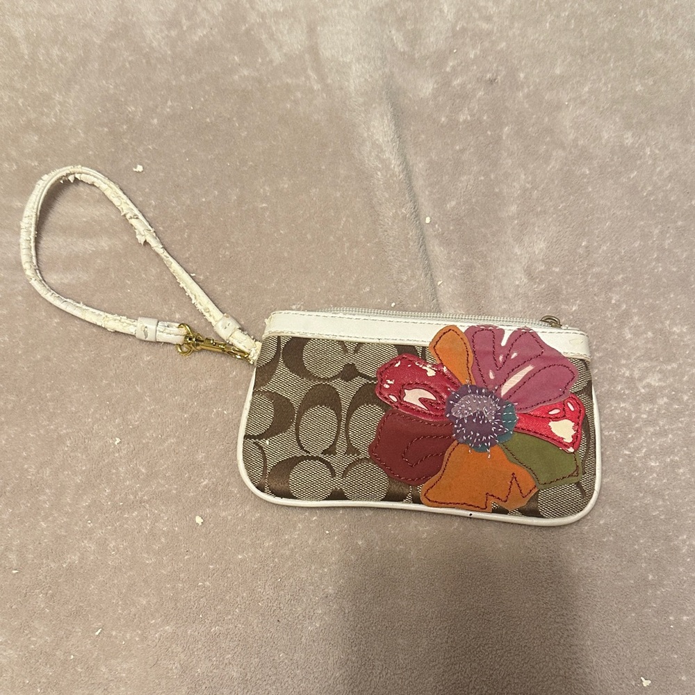 Coach Multicolor Floral Wristlet